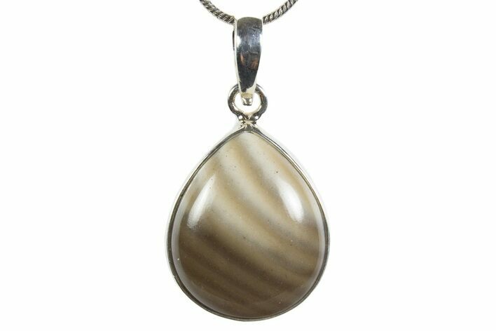 Striped Flint Pendant (Necklace) - Sterling Silver #345243